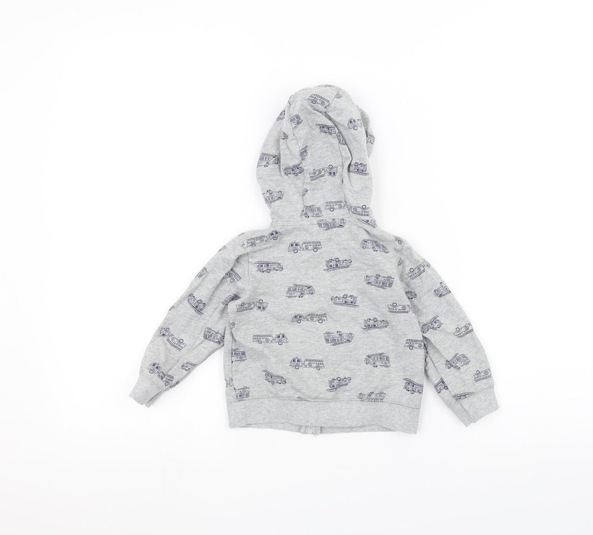 Preworn Baby Grey   Jacket  Size 18 Months  - Fire Engine