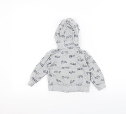 Preworn Baby Grey   Jacket  Size 18 Months  - Fire Engine