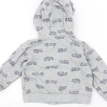 Preworn Baby Grey   Jacket  Size 18 Months  - Fire Engine