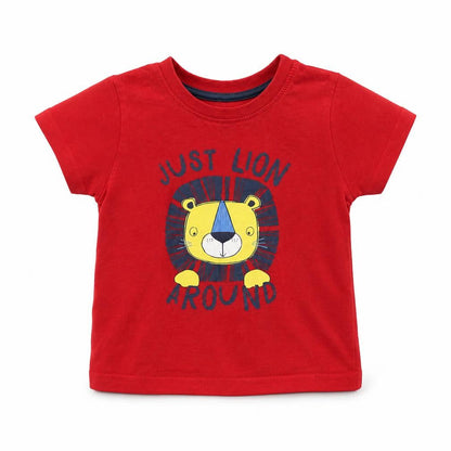 Primark Baby Red   Basic T-Shirt Size 9-12 Months  - Lion