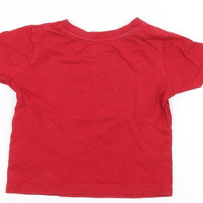 Primark Baby Red   Basic T-Shirt Size 9-12 Months  - Lion