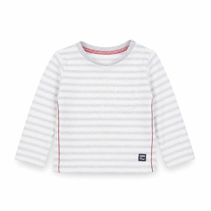 Mothercare Baby Grey Striped  Basic T-Shirt Size 9-12 Months