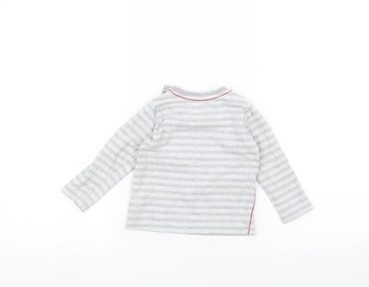 Mothercare Baby Grey Striped  Basic T-Shirt Size 9-12 Months