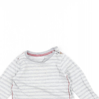 Mothercare Baby Grey Striped  Basic T-Shirt Size 9-12 Months