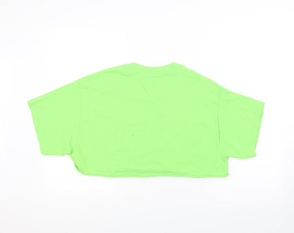 PRETTYLITTLETHING Womens Green   Cropped T-Shirt Size M