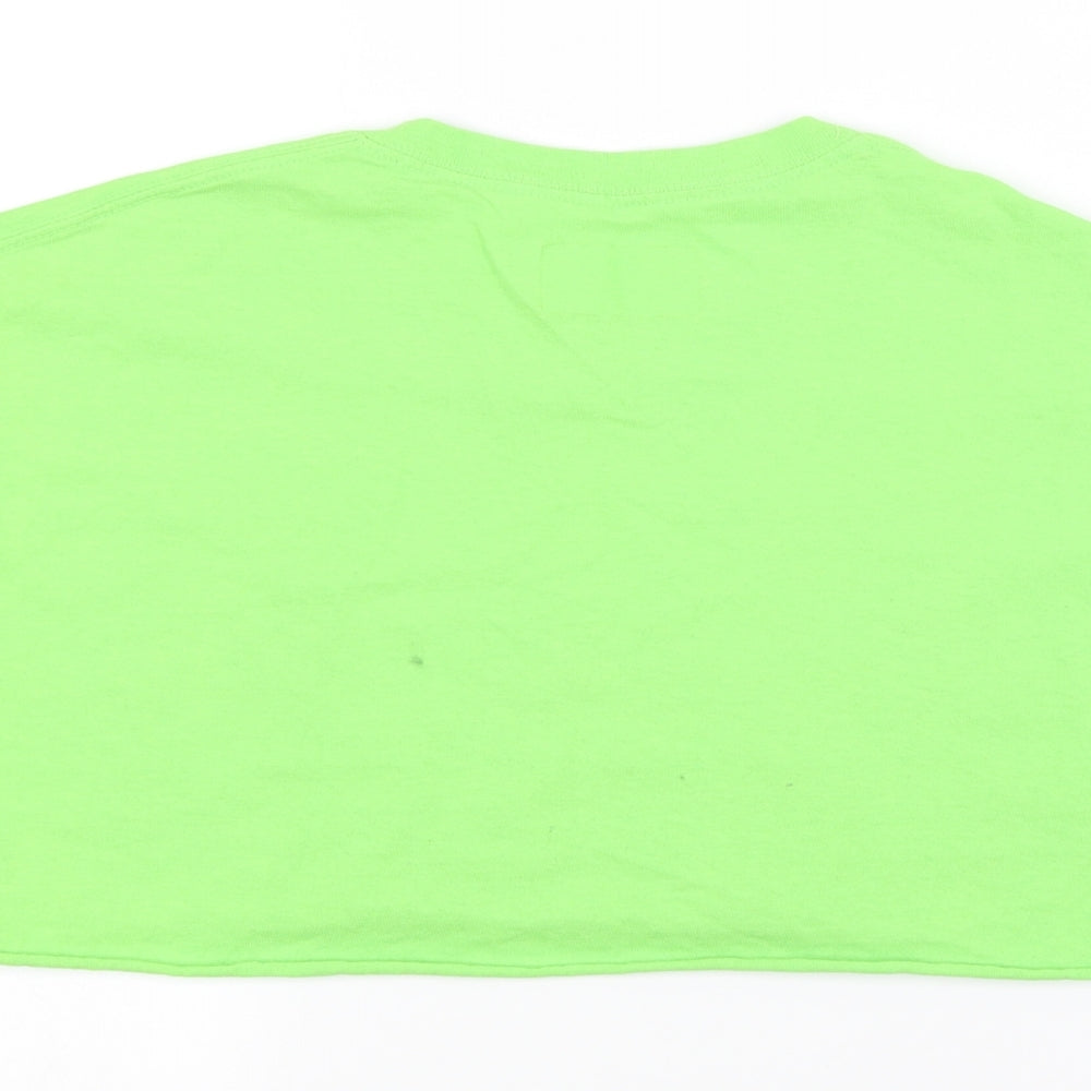 PRETTYLITTLETHING Womens Green   Cropped T-Shirt Size M