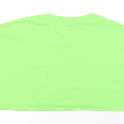 PRETTYLITTLETHING Womens Green   Cropped T-Shirt Size M