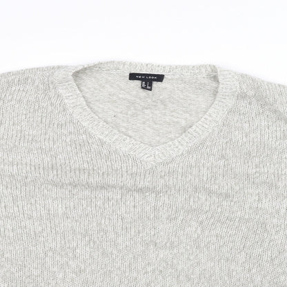 New Look Womens White  Knit Pullover Jumper Size L
