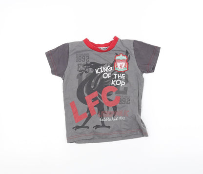 Marks and Spencer Boys Grey   Basic T-Shirt Size 3-4 Years  - Liverpool FC