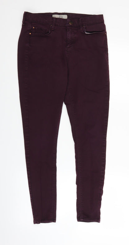 Topshop Womens Purple  Denim Straight Jeans Size 30 in L26 in