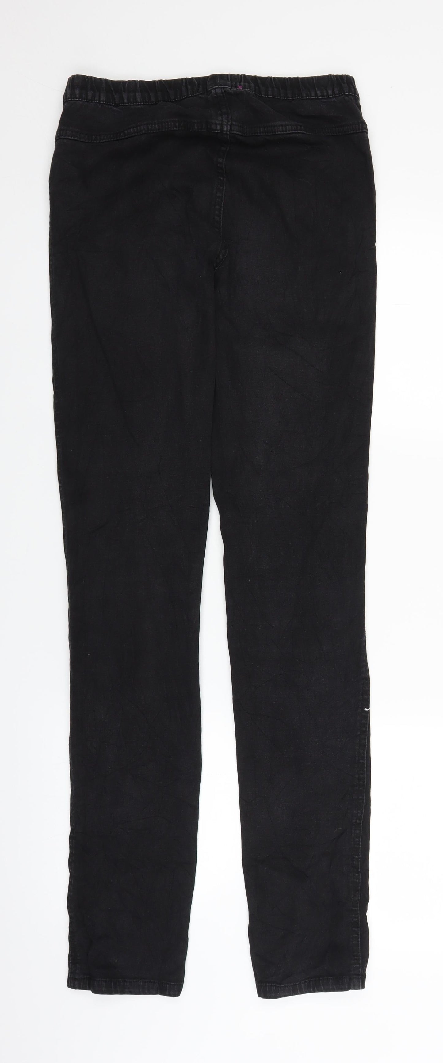 Womens UK Size S Lindex Regular Fit Straight Black Jeans