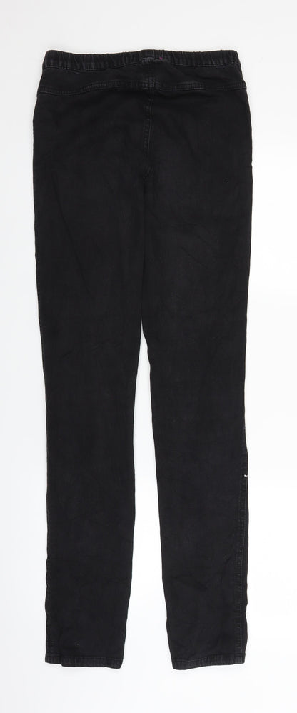 Womens UK Size S Lindex Regular Fit Straight Black Jeans