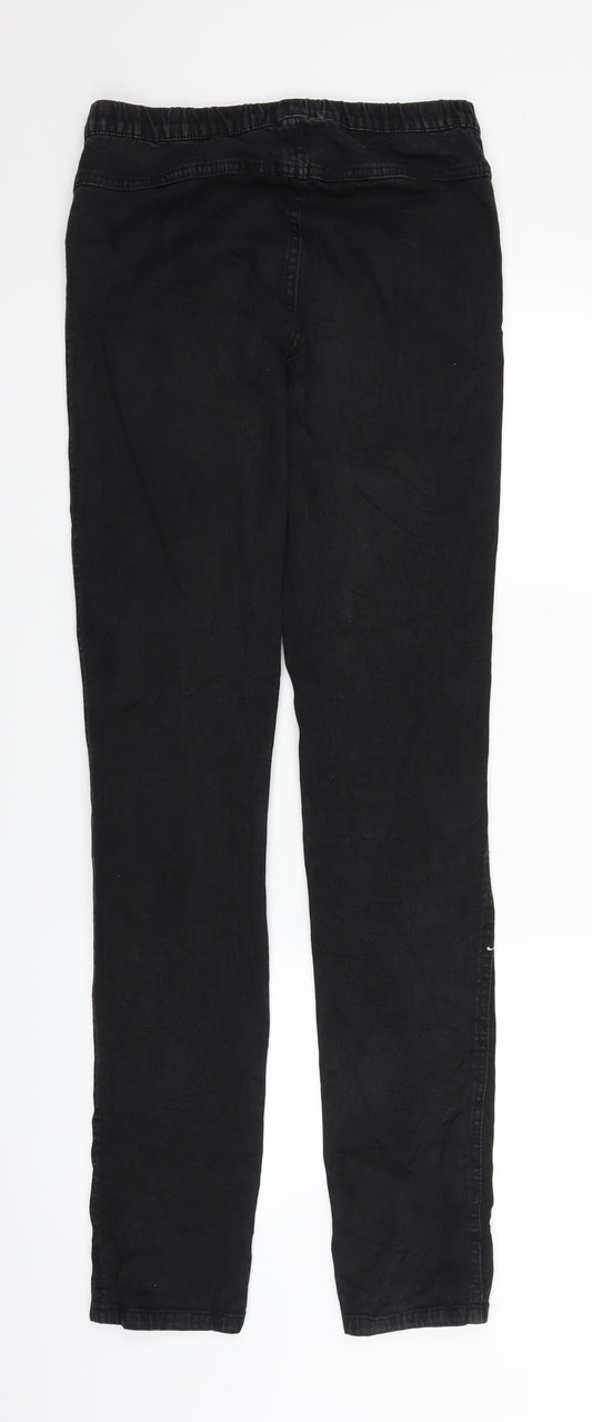 Womens UK Size S Lindex Regular Fit Straight Black Jeans