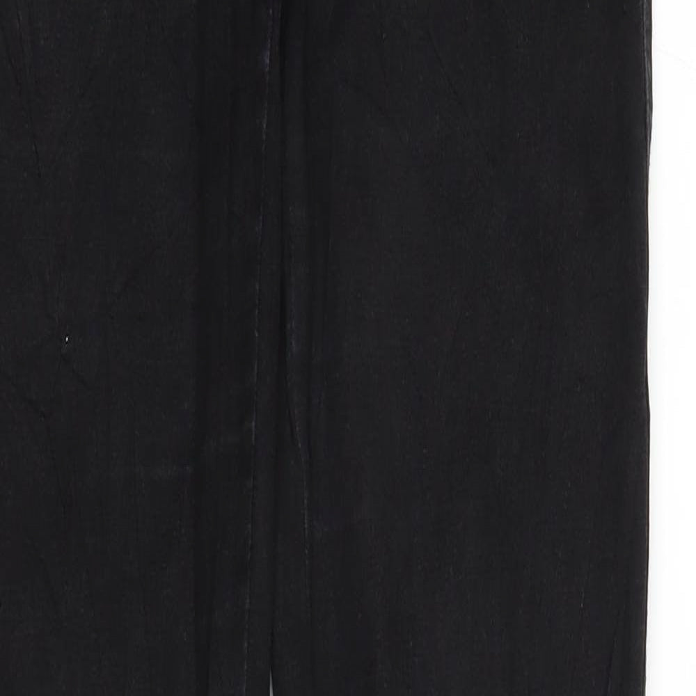 Womens UK Size S Lindex Regular Fit Straight Black Jeans