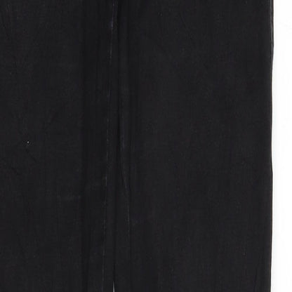 Womens UK Size S Lindex Regular Fit Straight Black Jeans