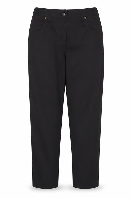 Womens UK Size 12 Alexandra Regular Fit Chino Black Trousers
