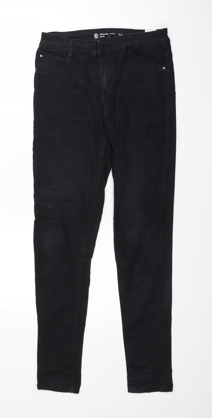 Womens UK Size M Denim Regular Fit Straight Black Jeans