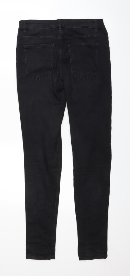 Womens UK Size M Denim Regular Fit Straight Black Jeans