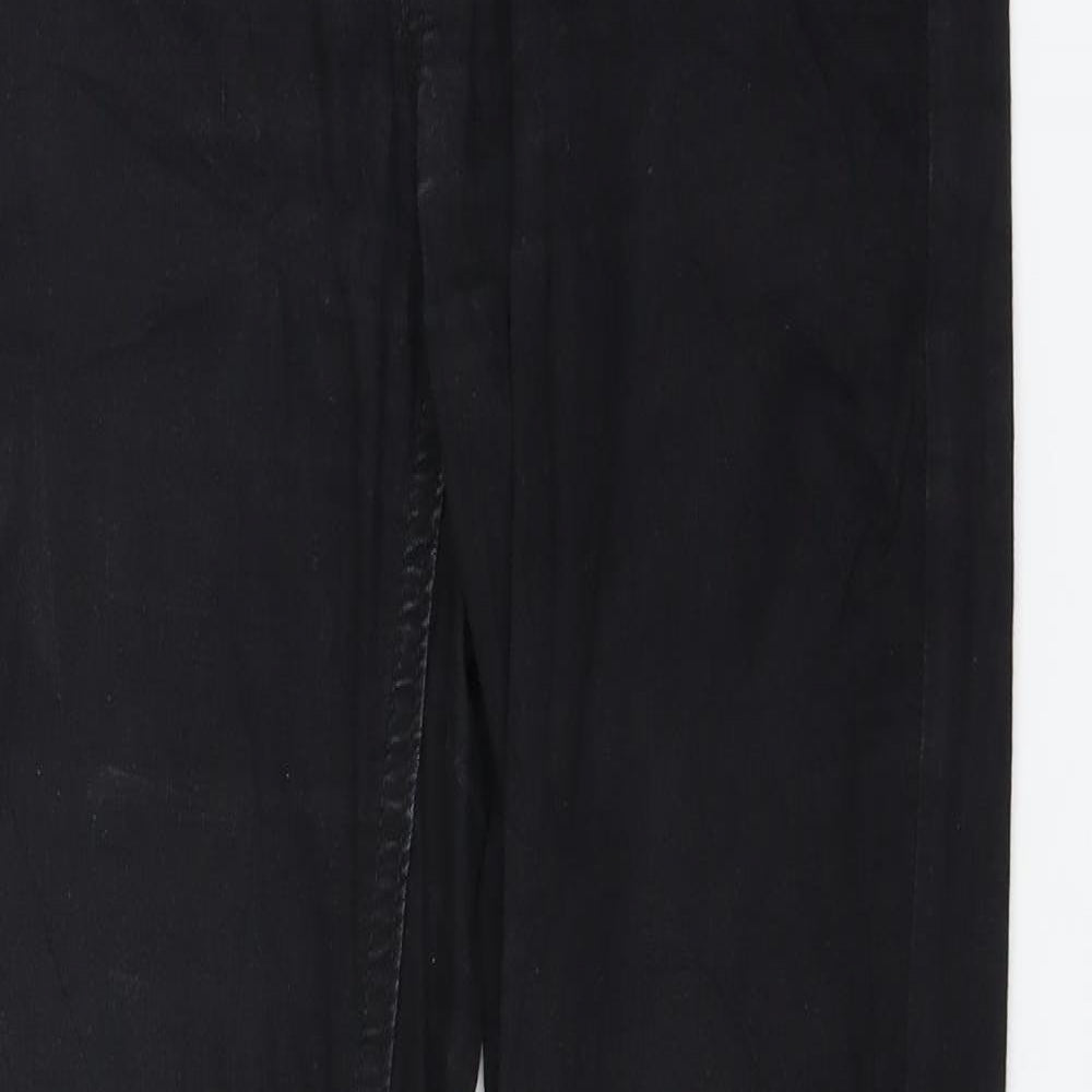 Womens UK Size M Denim Regular Fit Straight Black Jeans