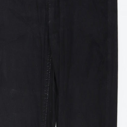 Womens UK Size M Denim Regular Fit Straight Black Jeans