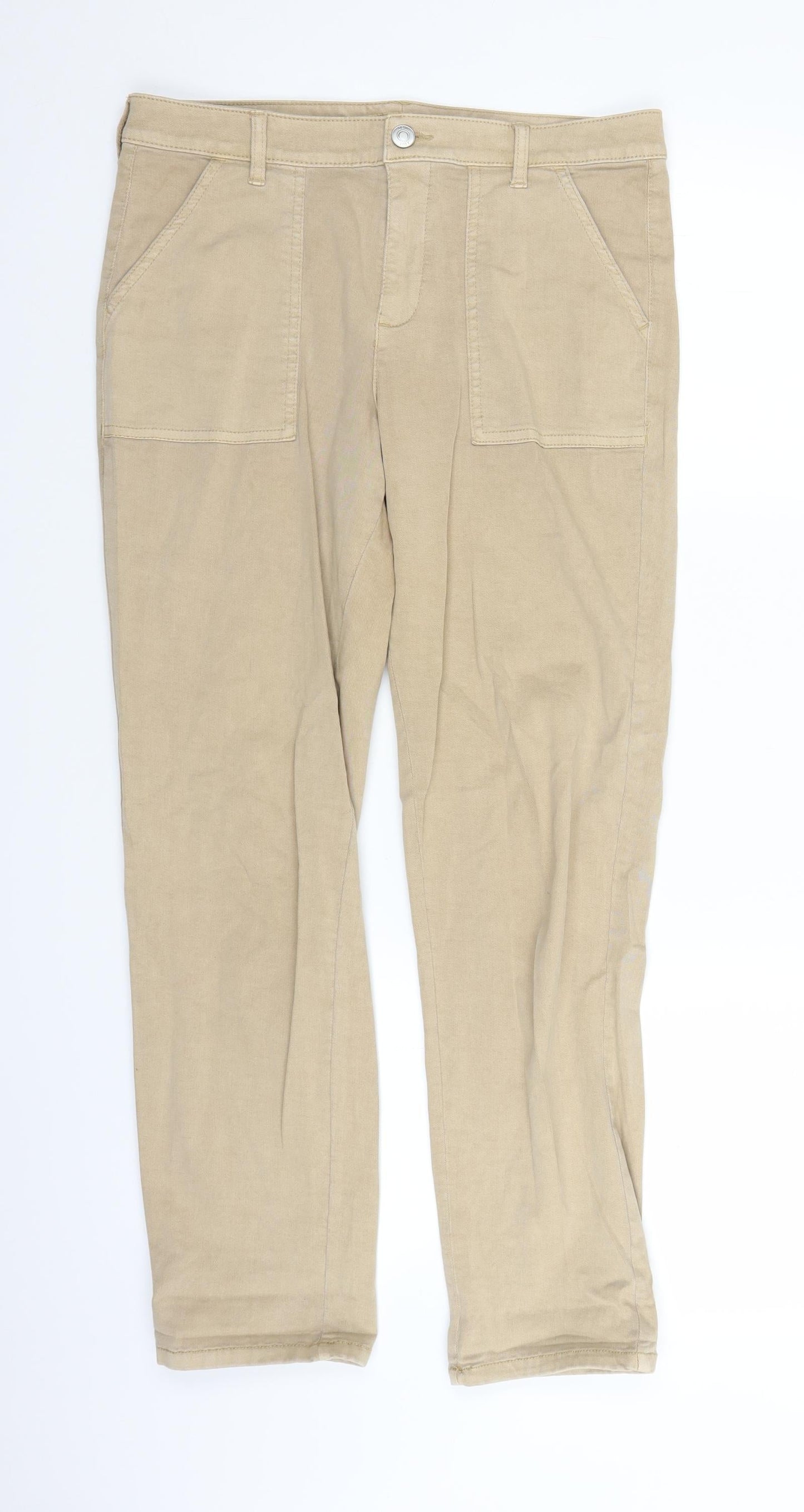 F&F Womens Beige   Chino Trousers Size 8 L24 in