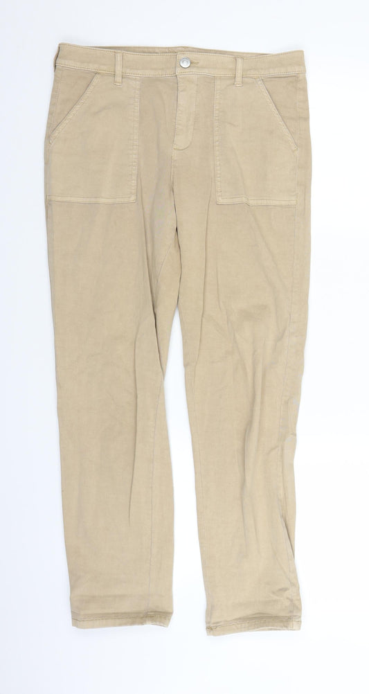 F&F Womens Beige   Chino Trousers Size 8 L24 in