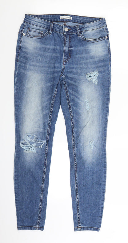 Jaqueline deYong Womens Blue  Denim Straight Jeans Size 30 in L26 in