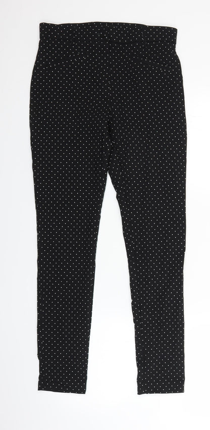 Primark Womens Black Polka Dot  Trousers  Size 12 L29 in