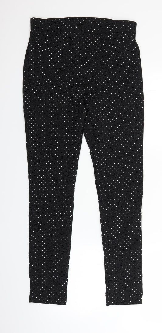 Primark Womens Black Polka Dot  Trousers  Size 12 L29 in