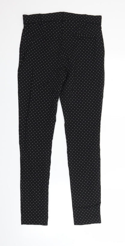 Primark Womens Black Polka Dot  Trousers  Size 12 L29 in