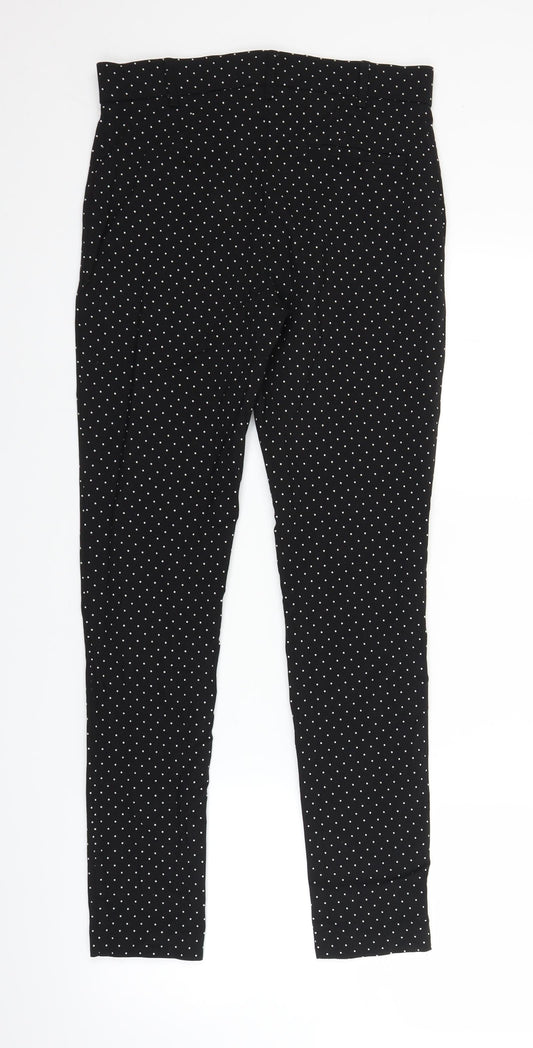 Primark Womens Black Polka Dot  Trousers  Size 12 L29 in