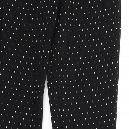 Primark Womens Black Polka Dot  Trousers  Size 12 L29 in