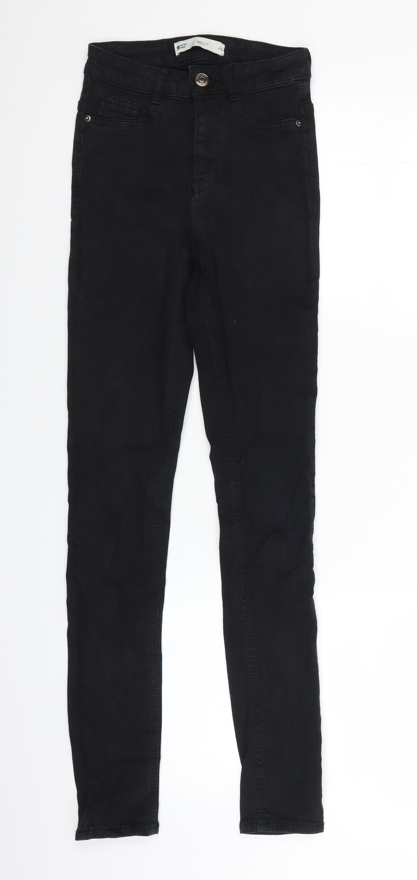 Womens UK Size XS Gina Tricot Regular Fit Skinny Black Jeans
