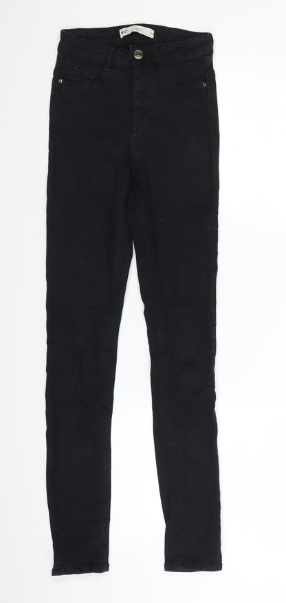 Womens UK Size XS Gina Tricot Regular Fit Skinny Black Jeans