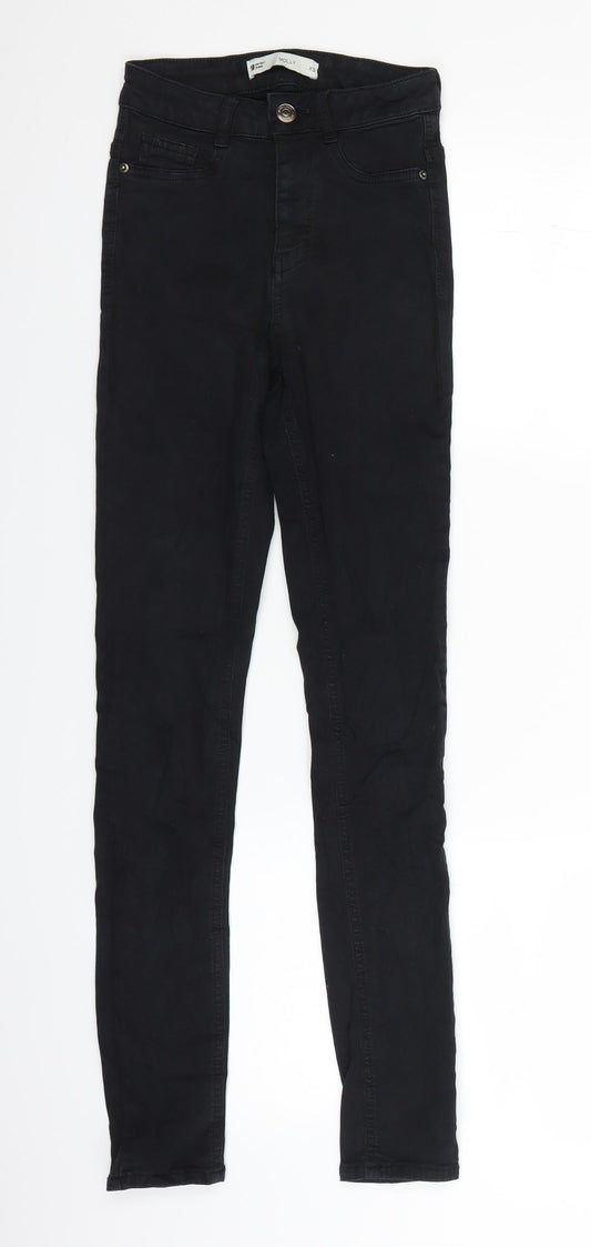 Womens UK Size XS Gina Tricot Regular Fit Skinny Black Jeans