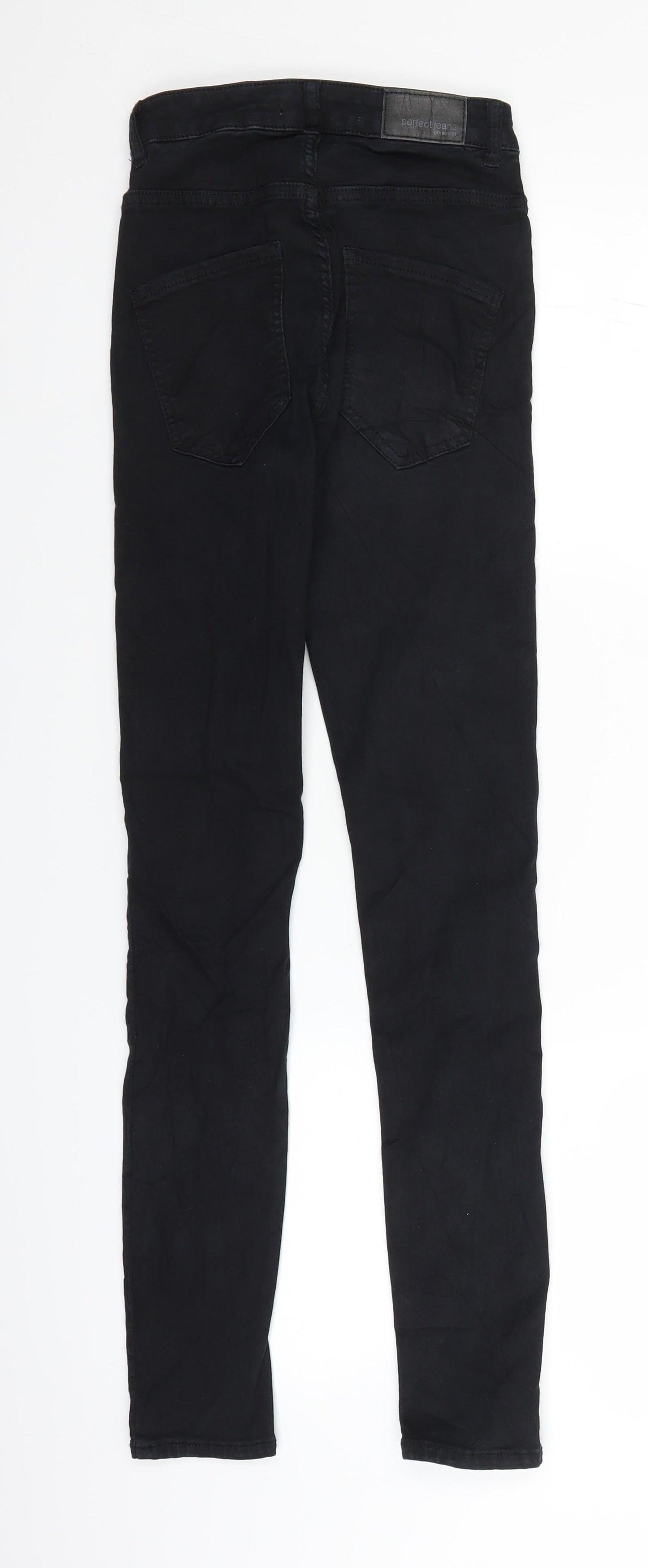 Womens UK Size XS Gina Tricot Regular Fit Skinny Black Jeans