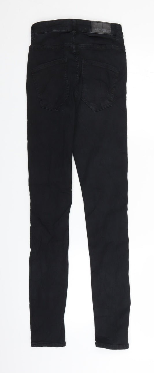 Womens UK Size XS Gina Tricot Regular Fit Skinny Black Jeans