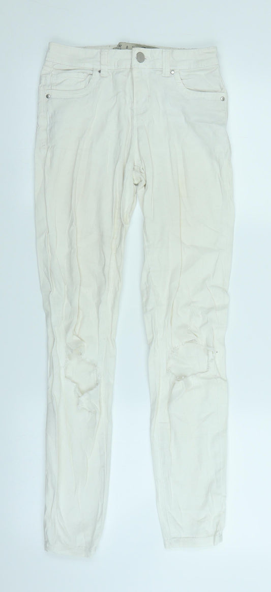 Primark Womens White  Denim Skinny Jeans Size 4 L26 in