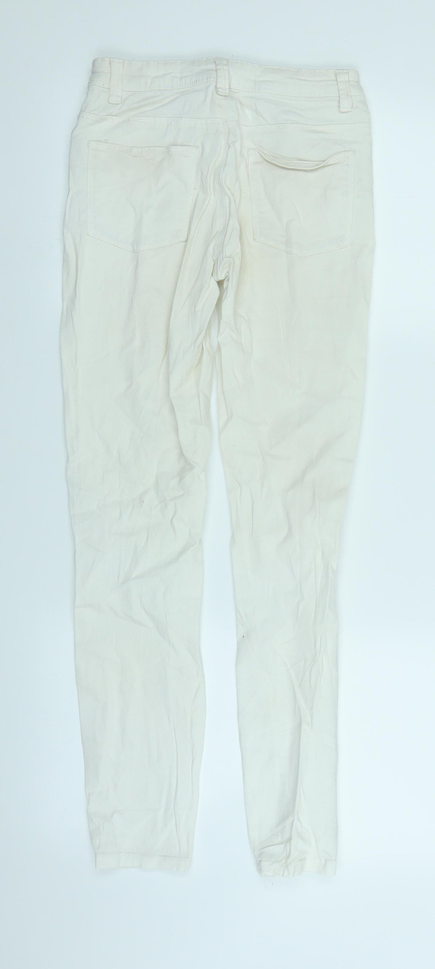 Primark Womens White  Denim Skinny Jeans Size 4 L26 in