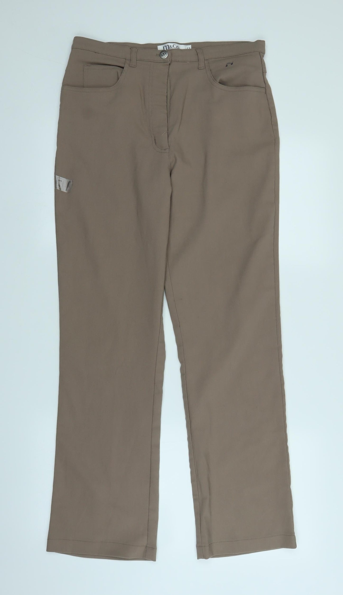 M&Co Womens Brown   Trousers  Size 12 L28 in