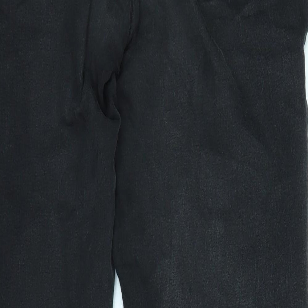 Topshop Womens Black  Denim Straight Jeans Size 32 in L25 in