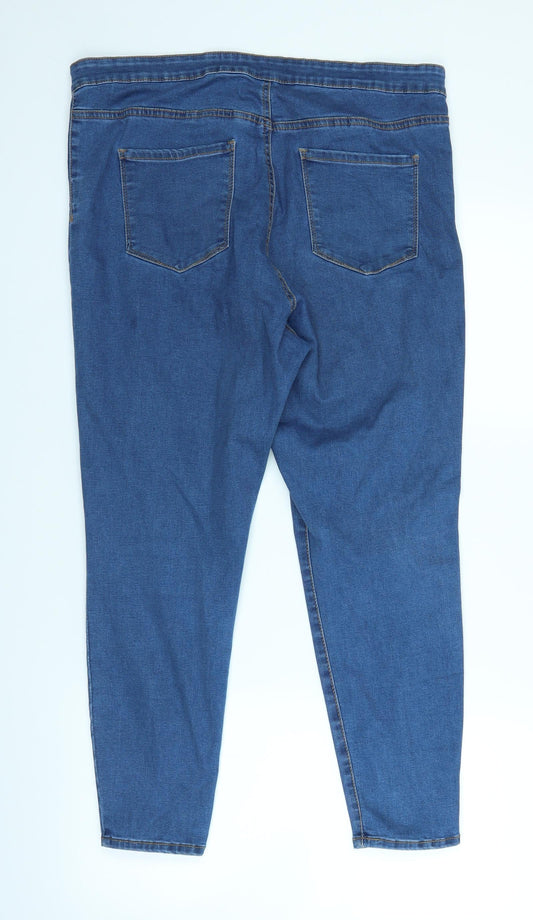Denim & Co. Womens Blue  Denim Straight Jeans Size 18 L24 in