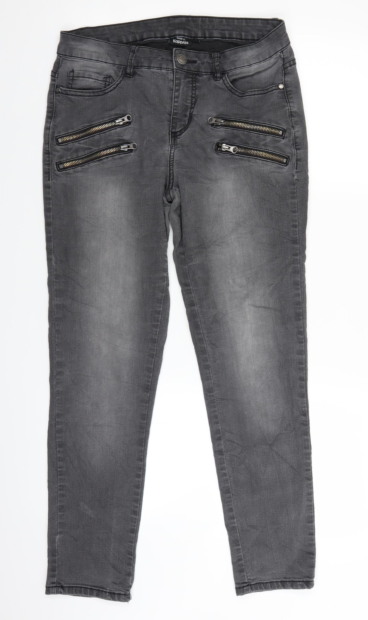 KappAhl Womens Black  Denim Straight Jeans Size 12 L26 in