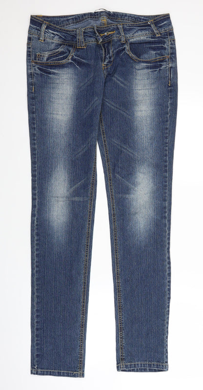 Koe Womens Blue  Denim Straight Jeans Size L L33 in