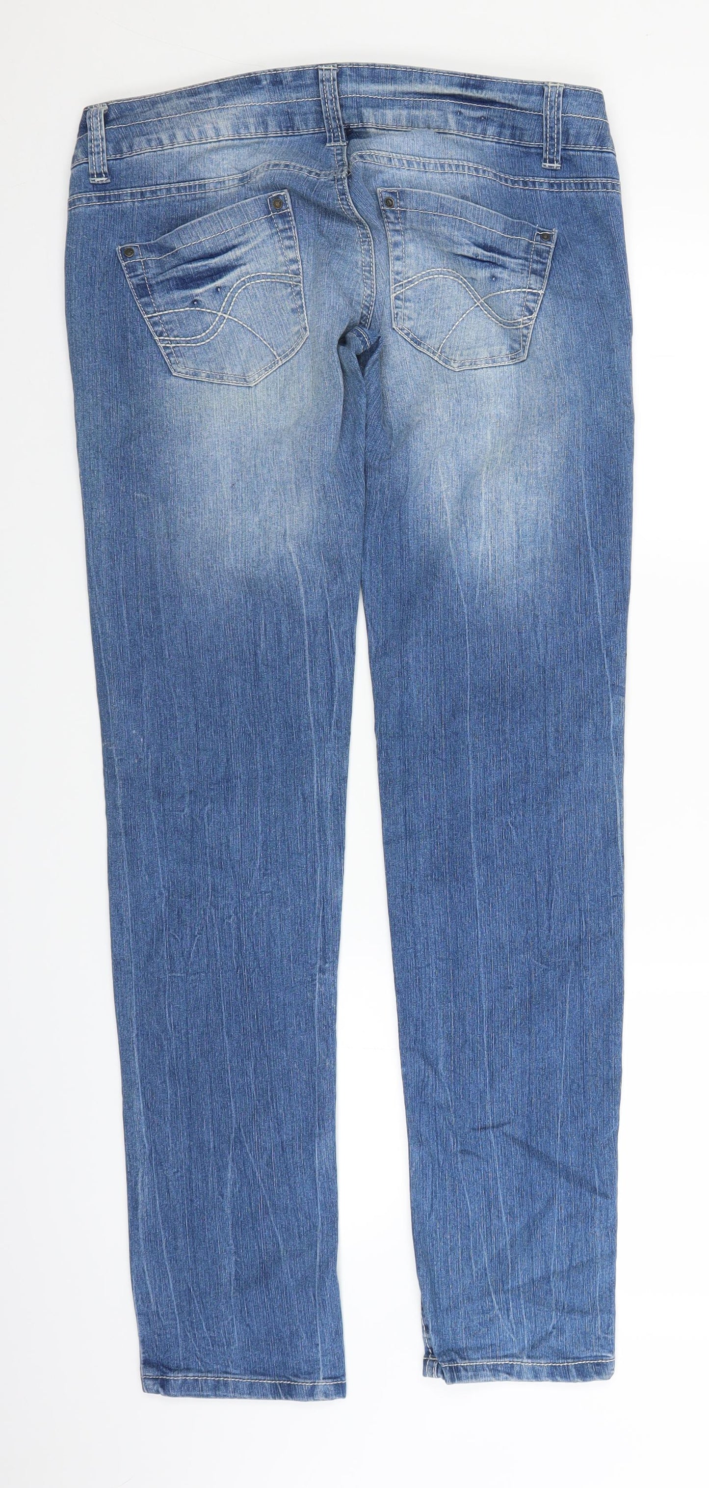 Womens UK Size L Terranova Regular Fit Straight Blue Jeans