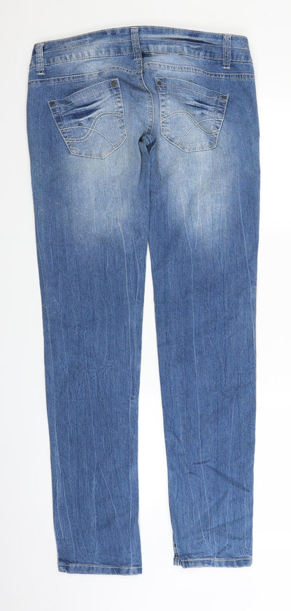 Womens UK Size L Terranova Regular Fit Straight Blue Jeans