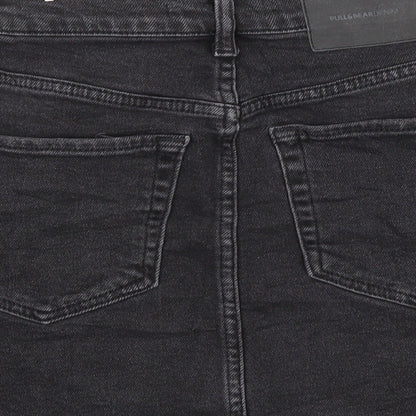 Pull & Bear Womens Black  Denim Mini Skirt Size S  - Distressed