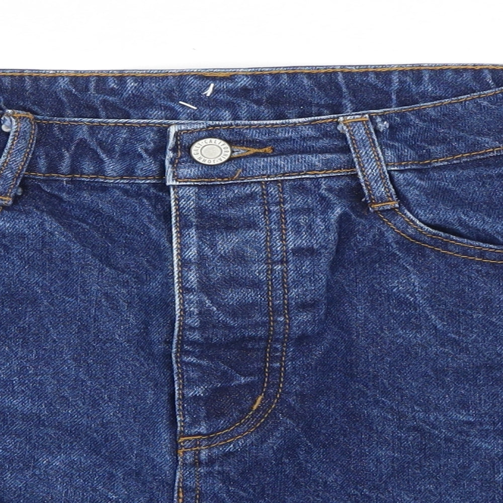 J Galt Womens Blue  Denim A-Line Skirt Size S