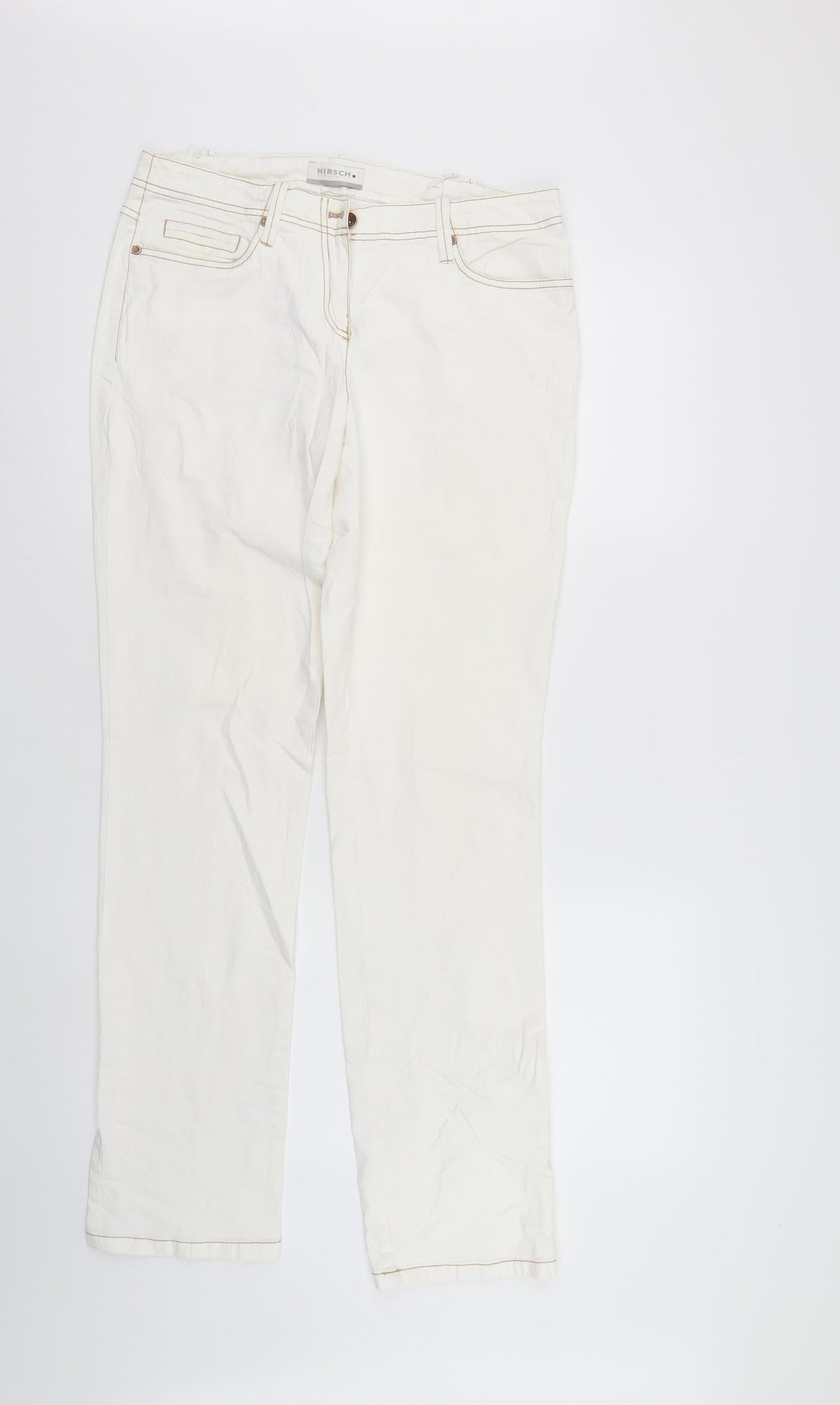 Hirsch Womens White   Straight Jeans Size 12 L31 in