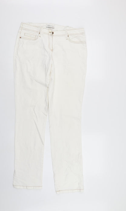 Hirsch Womens White   Straight Jeans Size 12 L31 in